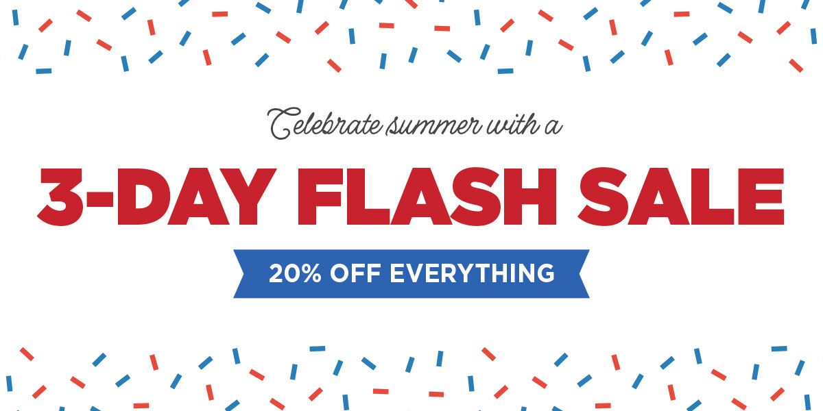 3-Day Flash Sale: 20% Off Everything